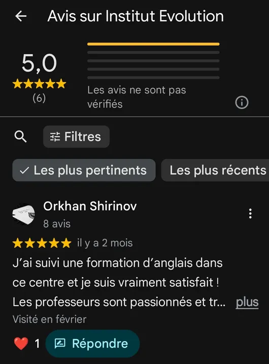 Avis Google — Mai 2026